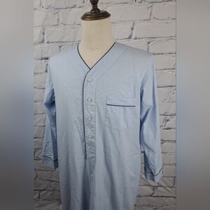 Brooks Brothers Men's Night Shirt Sleepwear Blue Pinstriped Comfort Size Small
